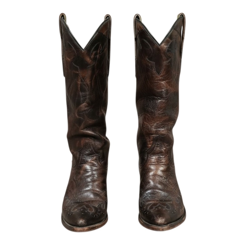 Dan Post Women's 6.5M Bronze Gold Brown Cowboy Western Rodeo Heeled Boots BP3245